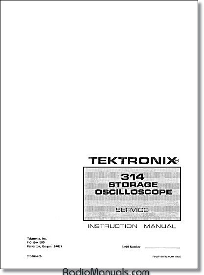 Tektronix 314 Service Manual